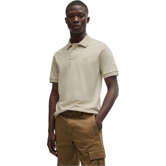 Herren Boss Hbo Passenger Premium Design Polo-Shirt in Hellbeige - Image 2