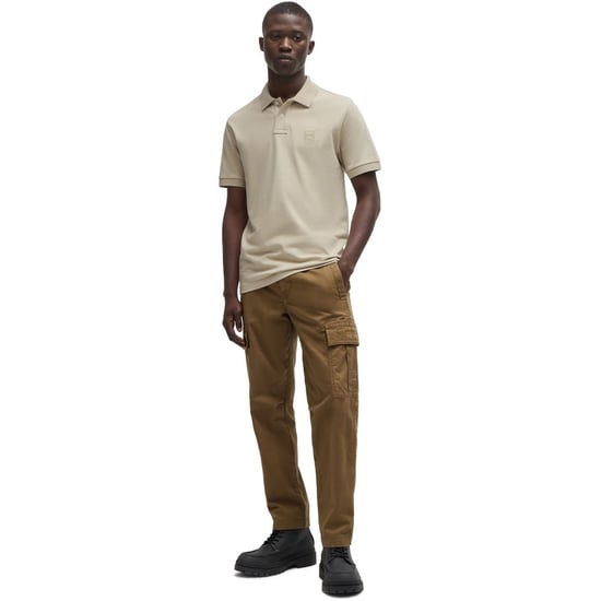 Herren Boss Hbo Passenger Premium Design Polo-Shirt in Hellbeige - Image 5