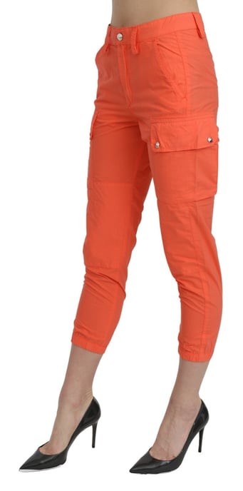 CYCLE Baumwolle Orange Hohe Taille Skinny Cropped Hose - Image 4
