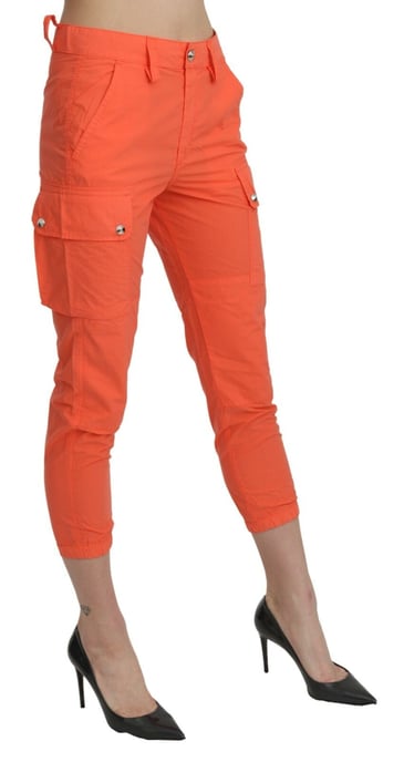 CYCLE Baumwolle Orange Hohe Taille Skinny Cropped Hose - Image 5