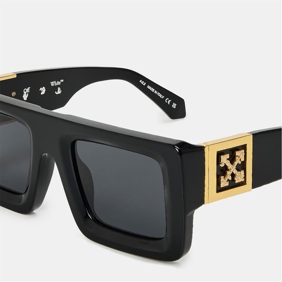 Accessoires Off White Unisex Quadrat-Sonnenbrille, Quadrat-Design in Schwarz/Dunkelgrau - Image 3