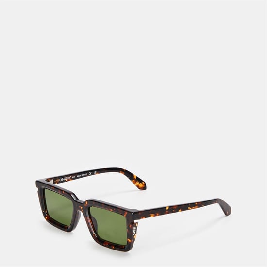 Zubehör Off-White Tucson Quadratische Vollrand-Sonnenbrille in Havana/Grün - Image 1