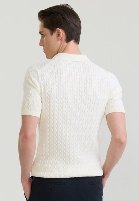Polo Shirt Kurzarm Polo Shirt Kurzarm Mit Zopfmuster - Image 3