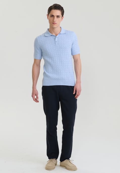 Polo Shirt Kurzarm Polo Shirt Kurzarm Mit Zopfmuster - Image 2