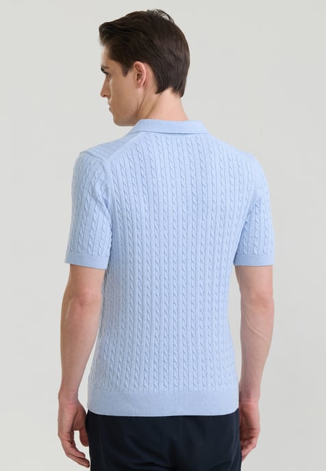 Polo Shirt Kurzarm Polo Shirt Kurzarm Mit Zopfmuster - Image 3
