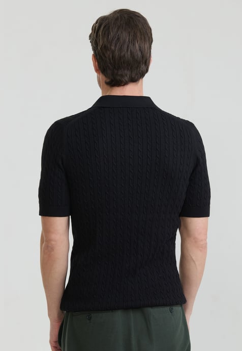 Polo Shirt Kurzarm Polo Shirt Kurzarm Mit Zopfmuster - Image 3