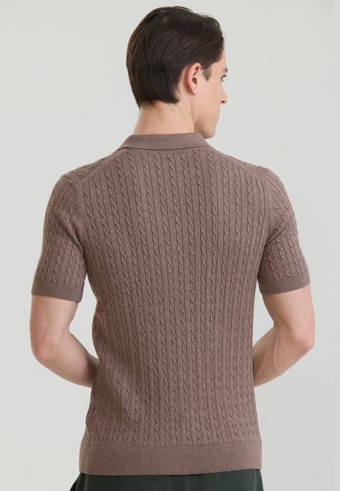 Polo Shirt Kurzarm Polo Shirt Kurzarm Mit Zopfmuster - Image 3