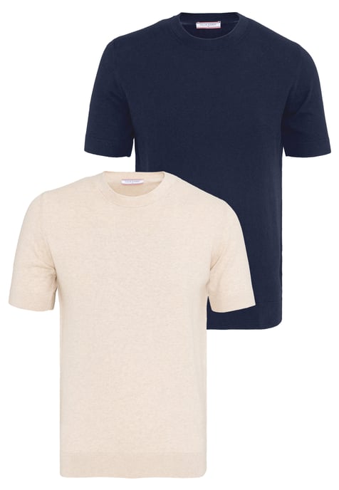 T-Shirt Basic-Strick-T-Shirt, 2Er-Pack - Image 1