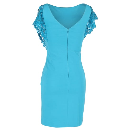 Emilio Pucci Kleid mit flatternden Ärmeln aus türkisfarbenem Polyester - Image 3