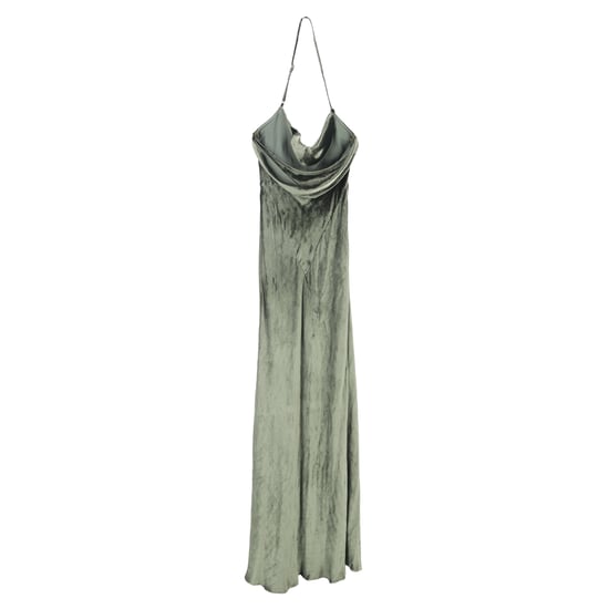 Das Attico Leticia Neckholder-Maxikleid aus olivgrünem Samt - Image 2