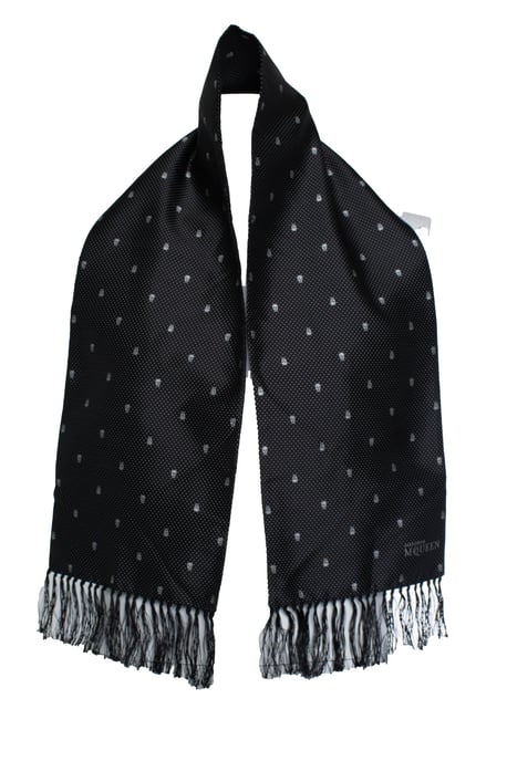 Alexander McQueen, gepunkteter Totenkopf Tuxedo Schal - Image 2