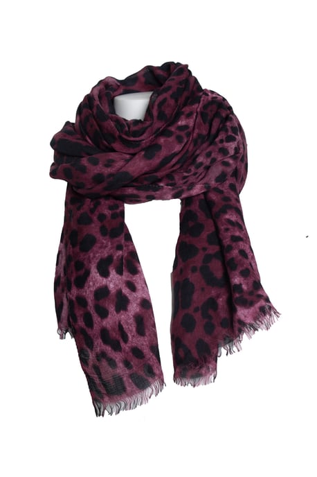 Dolce & Gabbana, lila Schal mit Leopardenmuster - Image 1