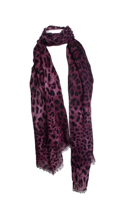 Dolce & Gabbana, lila Schal mit Leopardenmuster - Image 2