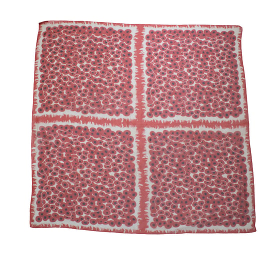 Hermès, roter Seidenschal mit Blumenmuster - Image 1