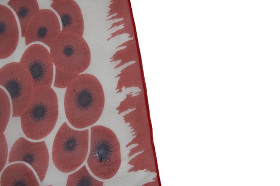 Hermès, roter Seidenschal mit Blumenmuster - Image 4