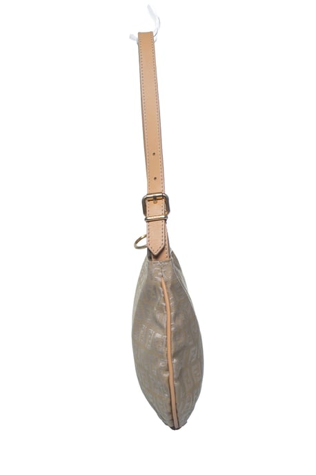Fendi, Zucchini FF Oyster Schultertasche in Beige - Image 4