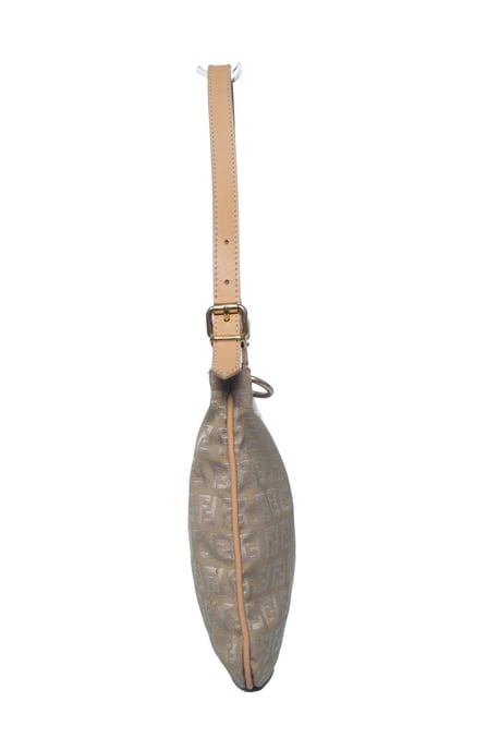 Fendi, Zucchini FF Oyster Schultertasche in Beige - Image 5