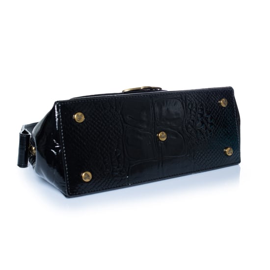 Vivienne Westwood, schwarze Tasche mit Krokodilprägung in Haselnussbraun - Image 5