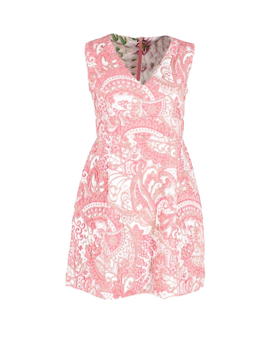 Dolce & Gabbana Minikleid mit Blumenjacquardmuster in Rosa, Polyester - Image 1