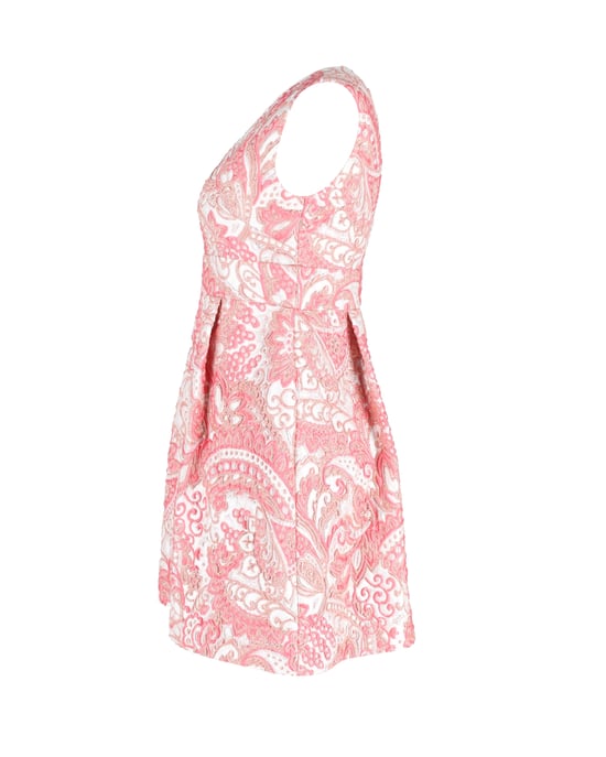 Dolce & Gabbana Minikleid mit Blumenjacquardmuster in Rosa, Polyester - Image 2