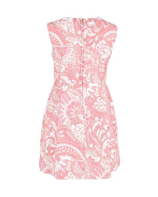 Dolce & Gabbana Minikleid mit Blumenjacquardmuster in Rosa, Polyester - Image 3