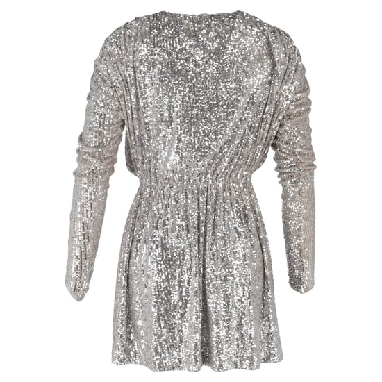 Saint Laurent Pailletten-Minikleid mit U-Boot-Ausschnitt aus silbernem Polyester - Image 3