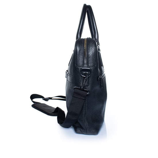 Hugo Boss Laptoptasche aus genarbtem Leder in Schwarz - Image 3