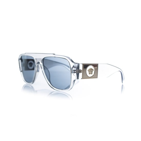 Versace, transparente Medusa-Sonnenbrille mit Schildform - Image 1