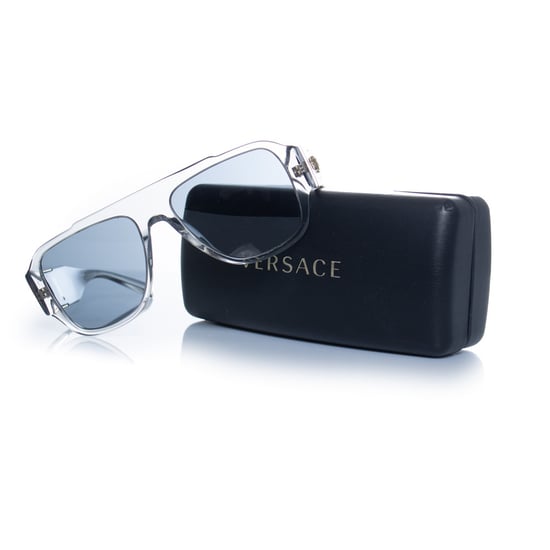 Versace, transparente Medusa-Sonnenbrille mit Schildform - Image 6