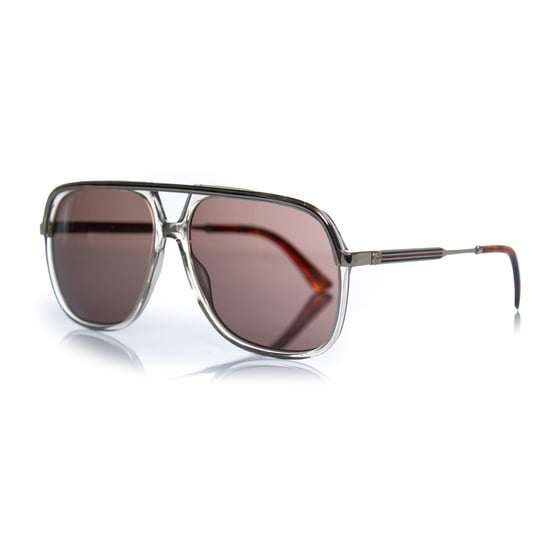 Gucci, transparente und goldene Pilotenbrille - Image 2