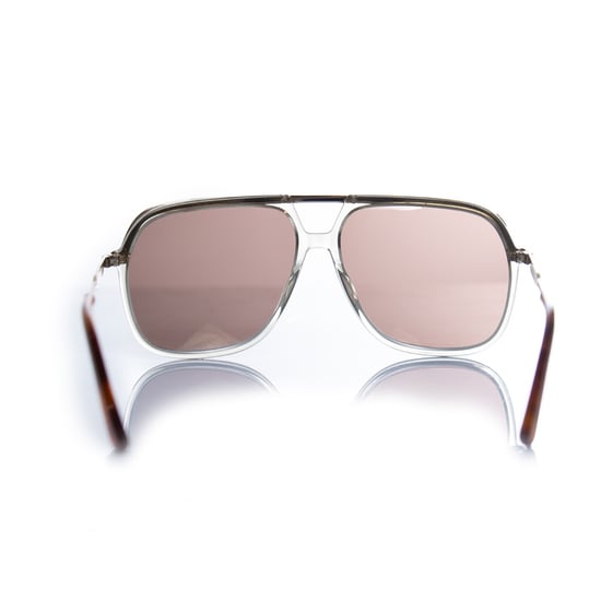 Gucci, transparente und goldene Pilotenbrille - Image 4