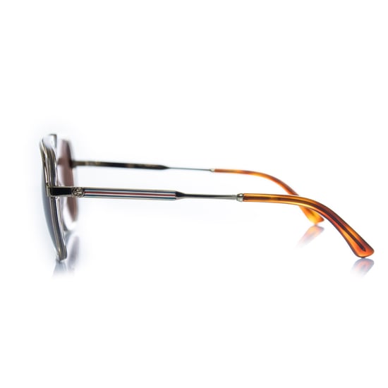 Gucci, transparente und goldene Pilotenbrille - Image 5