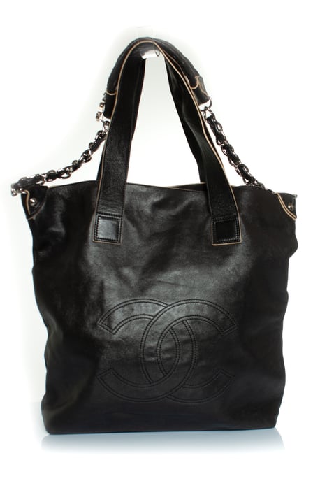 Chanel, Deca Coco 2-Wege Tote Tasche aus schwarzem Leder - Image 1