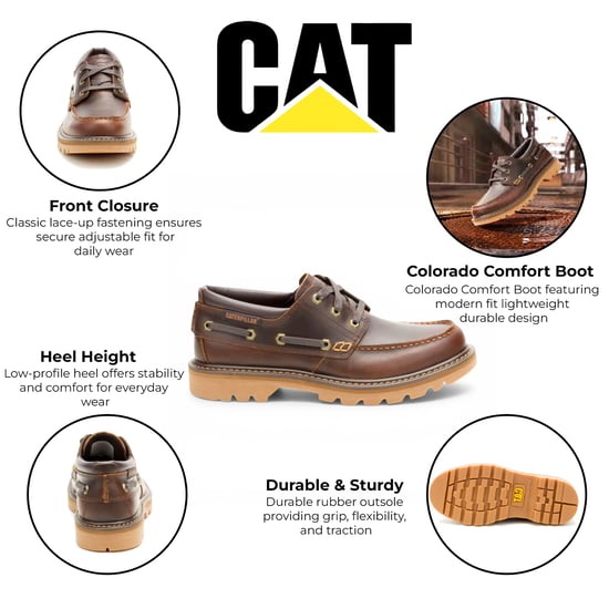 CAT (Caterpillar) Herren-Lederstiefel, hellbraun, niedrig geschnitten - Colorado Boat Lo - Image 2