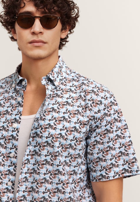 Bugatti Herren Kurzarm-Hemd Modern Fit mit einem Print - Image 5