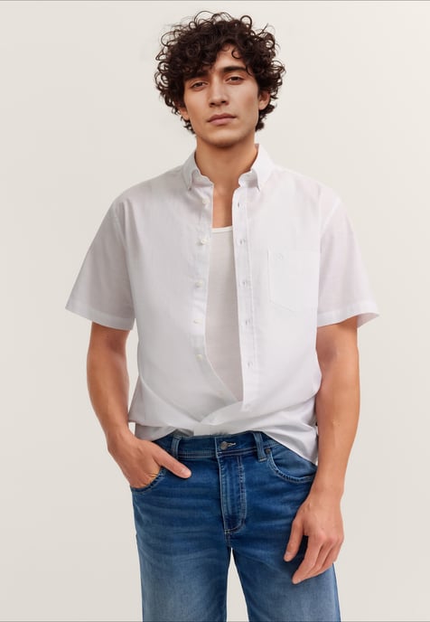 Bugatti Herren Kurzarm-Hemd Modern Fit mit Button-Down-Kragen - Image 1