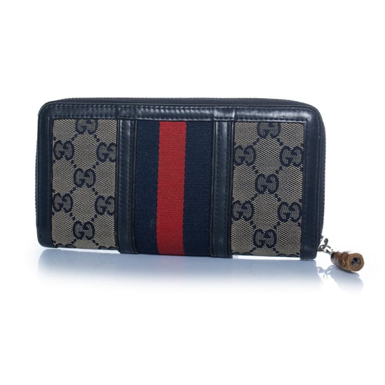 Gucci Monogramm-Webgeldbörse in Blau - Image 2