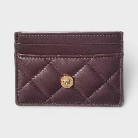 Versace Logo Stepp-Kartenetui Aubergine - Image 1