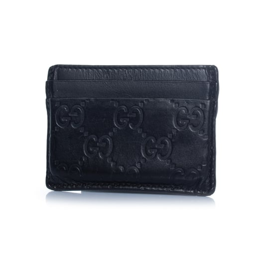 Gucci, schwarzer Leder-Kartenhalter mit Monogrammprägung - Image 2