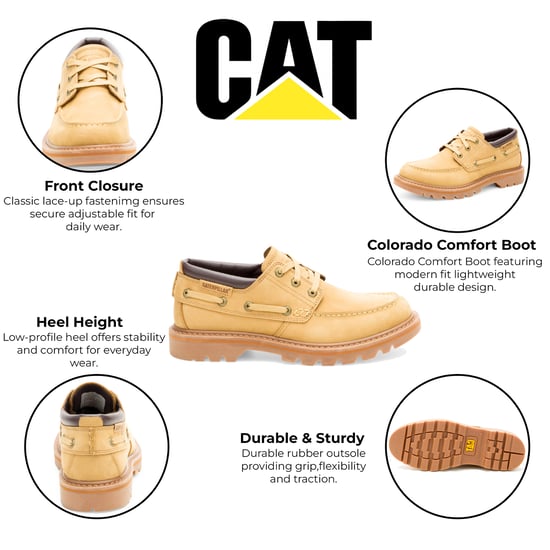 CAT (Caterpillar) Herren-Lederstiefel, honigbraun, niedrig geschnitten - Colorado Boat Lo - Image 2