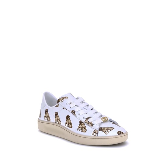 Valentino Garavani Weiße Kalbsleder Bos Taurus Low-Top Sneaker - Image 2
