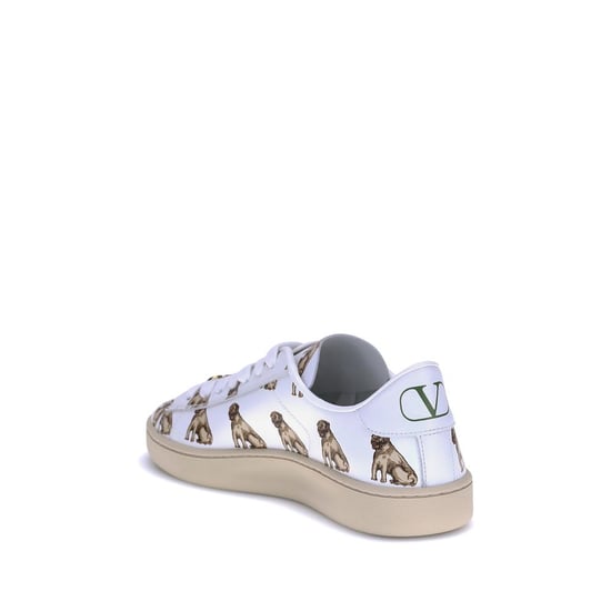 Valentino Garavani Weiße Kalbsleder Bos Taurus Low-Top Sneaker - Image 3