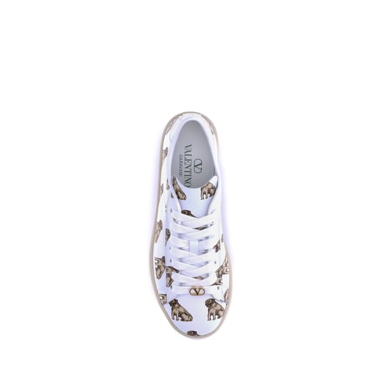Valentino Garavani Weiße Kalbsleder Bos Taurus Low-Top Sneaker - Image 4
