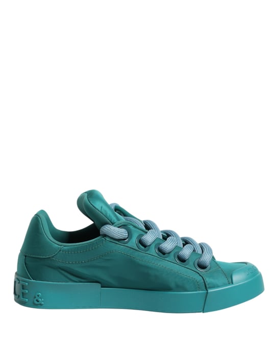 Dolce & Gabbana Teal Portofino Herren Low-Top Sneaker Schuhe - Image 1