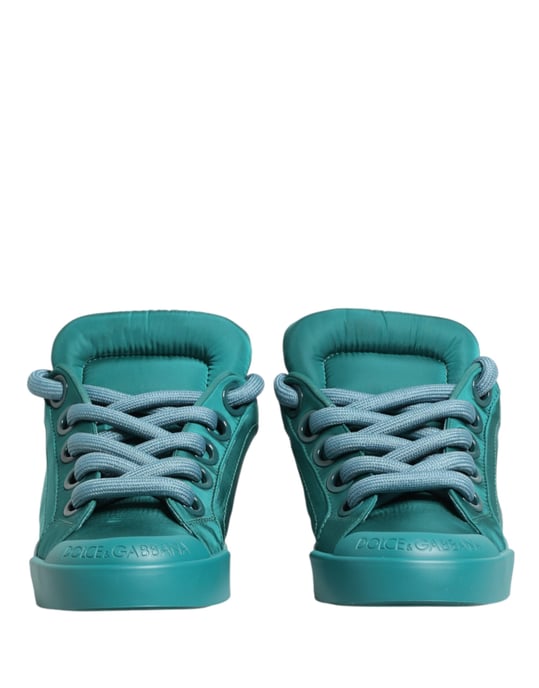 Dolce & Gabbana Teal Portofino Herren Low-Top Sneaker Schuhe - Image 3
