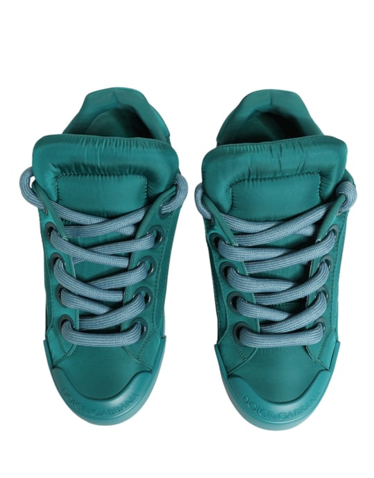 Dolce & Gabbana Teal Portofino Herren Low-Top Sneaker Schuhe - Image 4