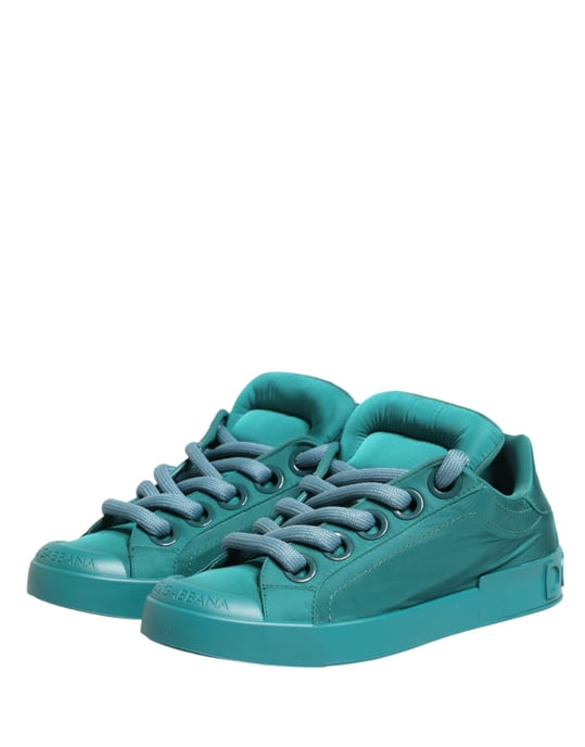 Dolce & Gabbana Teal Portofino Herren Low-Top Sneaker Schuhe - Image 5