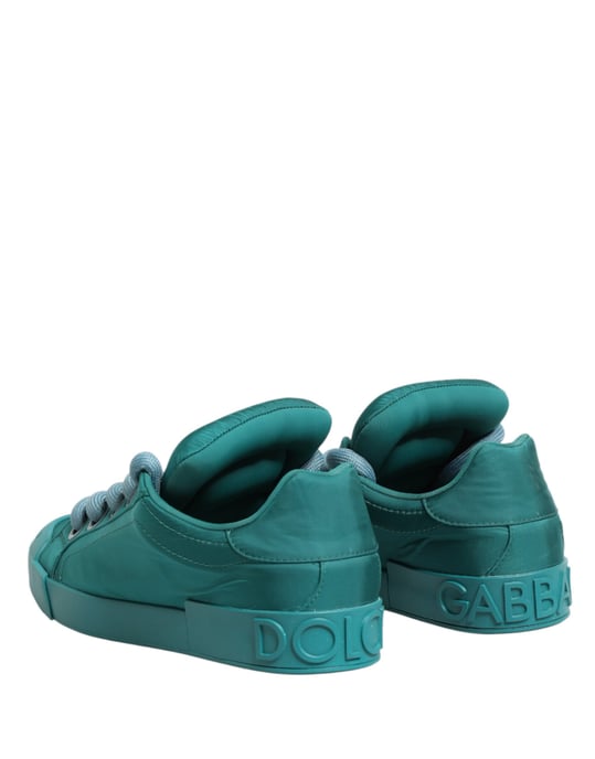 Dolce & Gabbana Teal Portofino Herren Low-Top Sneaker Schuhe - Image 6