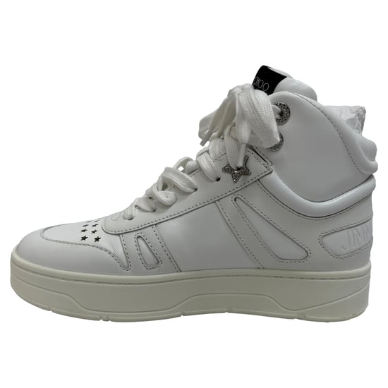 Jimmy Choo Hawaii High-To Sneakers aus weißem Leder - Image 4