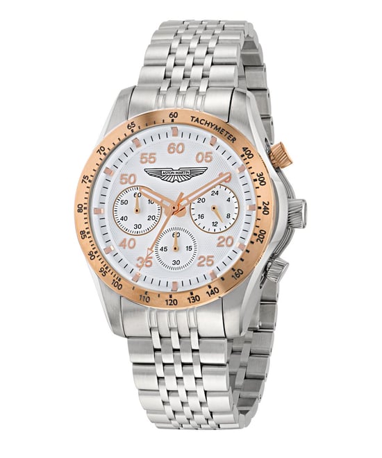 Aston Martin Thrill Sgt W Herren Silberne Uhr MTRS1F504 - Image 3
